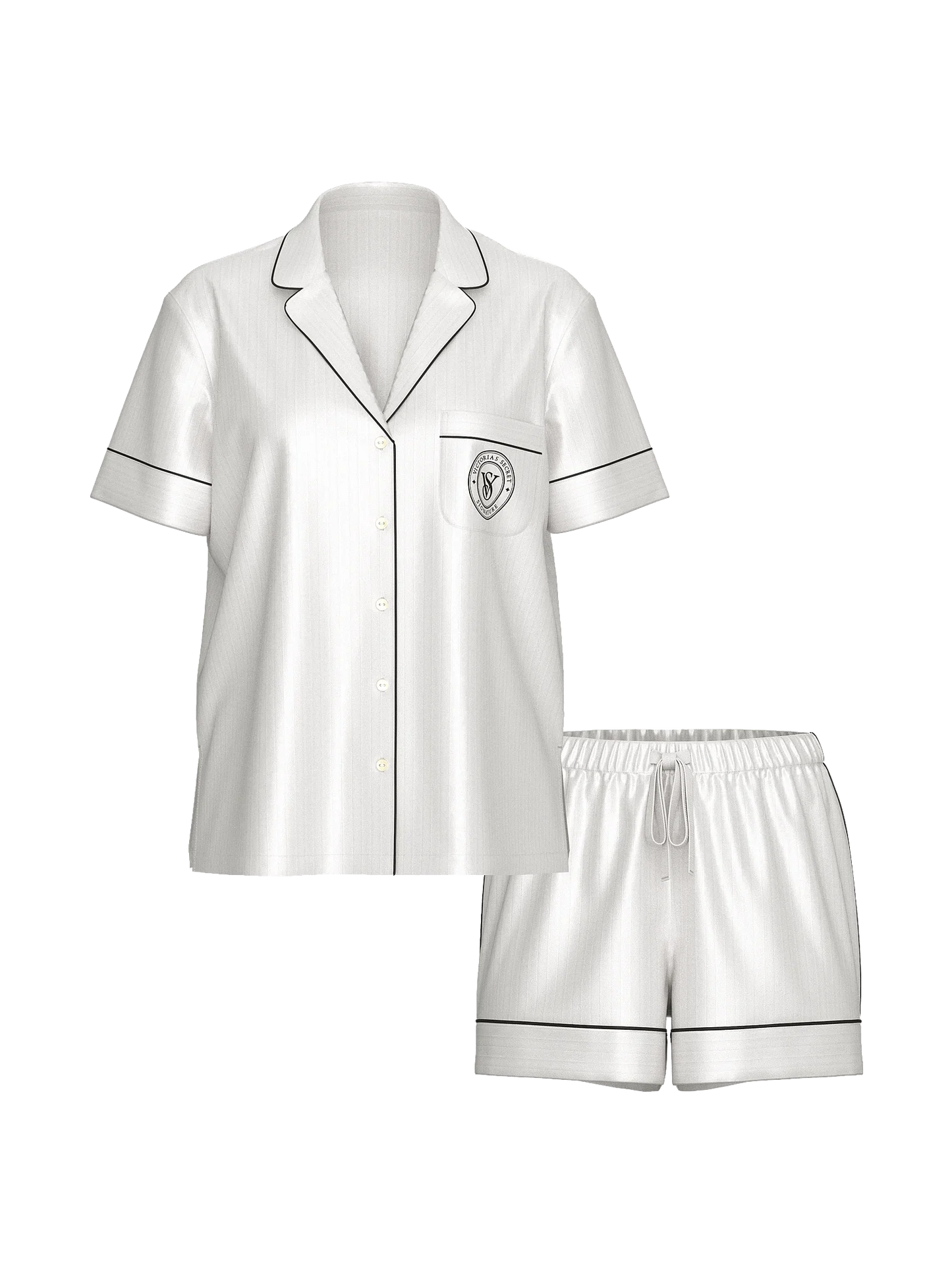 Pijama corto coordinado en satén brillante