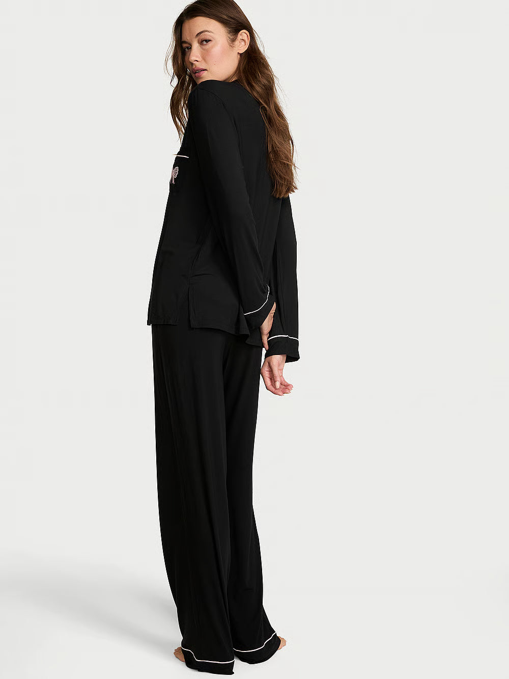 Conjunto de pijama largo con lazo en modal SoSoft™