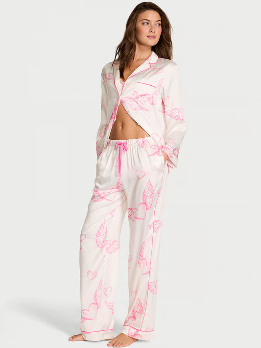 Pijama largo en satén Signature