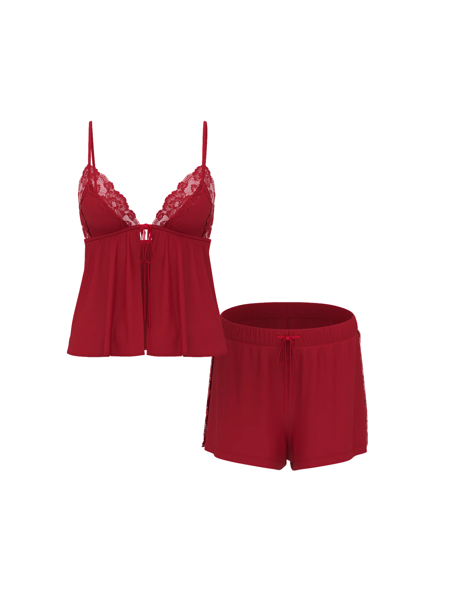 Conjunto de top vaporoso en modal con borde de encaje SoSoft™