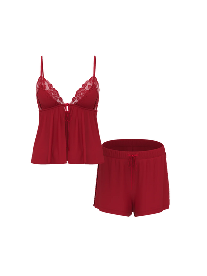 Conjunto de top vaporoso en modal con borde de encaje SoSoft™