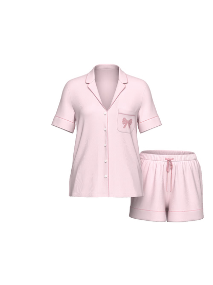Conjunto de pijama corto con lazo en modal SoSoft™